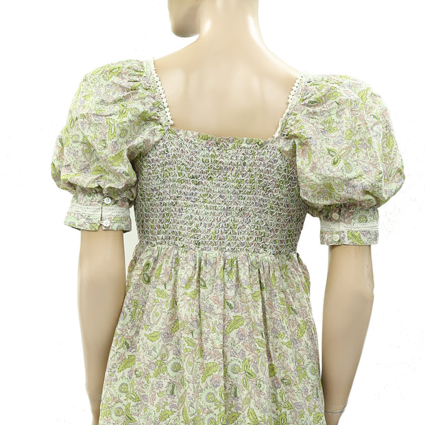 Love The Label Anthropologie Buttondown Puff Sleeve Mini Dress XS