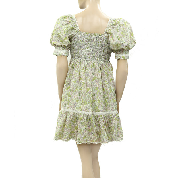 Love The Label Anthropologie Buttondown Puff Sleeve Mini Dress XS