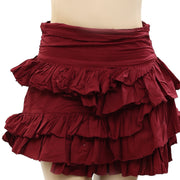 Love The Label Anthropologie Solid Ruffle Tiered Mini Skirt S