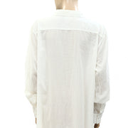 Nili Lotan Solid Long Sleeve Cotton Long Maxi Dress L