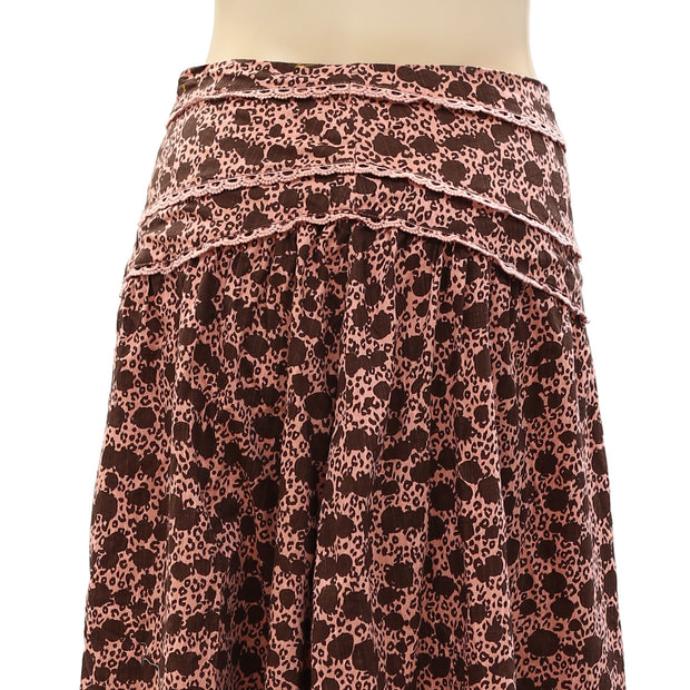 By Anthropologie Crochet Lace Midi Skirt XS