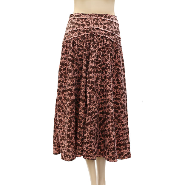 By Anthropologie Crochet Lace Midi Skirt XS