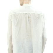 Nili Lotan Daniel Voile Tuxedo Shirt Tunic Top L