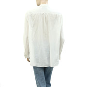Nili Lotan Daniel Voile Tuxedo Shirt Tunic Top L