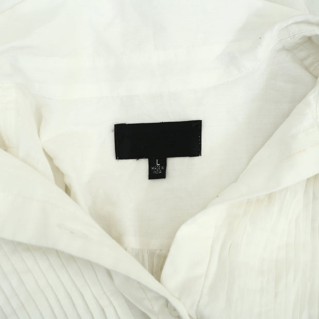 Nili Lotan Daniel Voile Tuxedo Shirt Tunic Top L