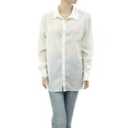 Nili Lotan Cotton Voile Buttondown Shirt Tunic Top L