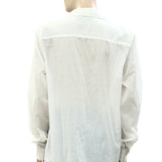 Nili Lotan Cotton Voile Buttondown Shirt Tunic Top L