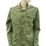 Free People Embroidered Military Shirt Jacket Top S