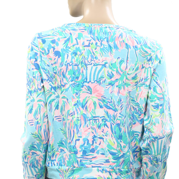 Lilly Pulitzer Crochet Lace Print Blouse Top S