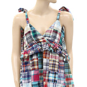 Pilcro Anthropologie Patchwork V-Neck Tank Blouse Top M