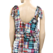 Pilcro Anthropologie Patchwork V-Neck Tank Blouse Top M