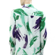 Maeve Anthropologie Printed Buttondown Shirt Top S