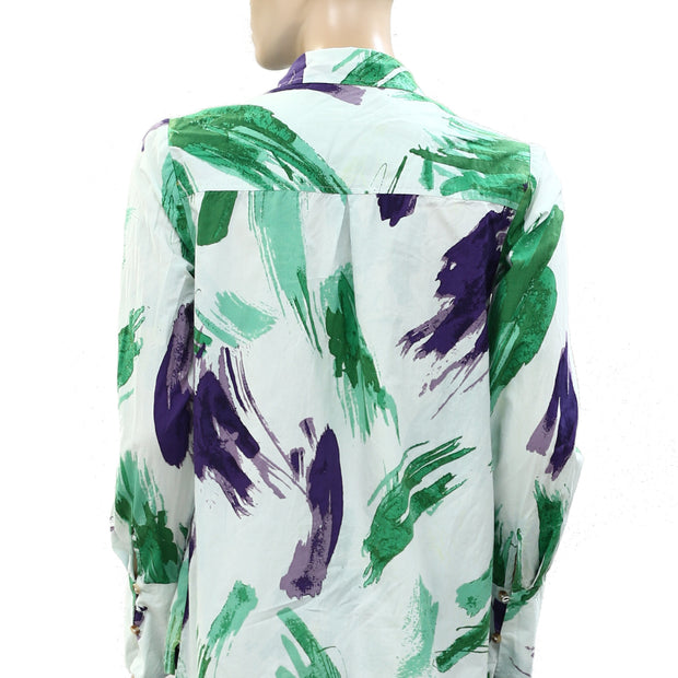 Maeve Anthropologie Printed Buttondown Shirt Top S