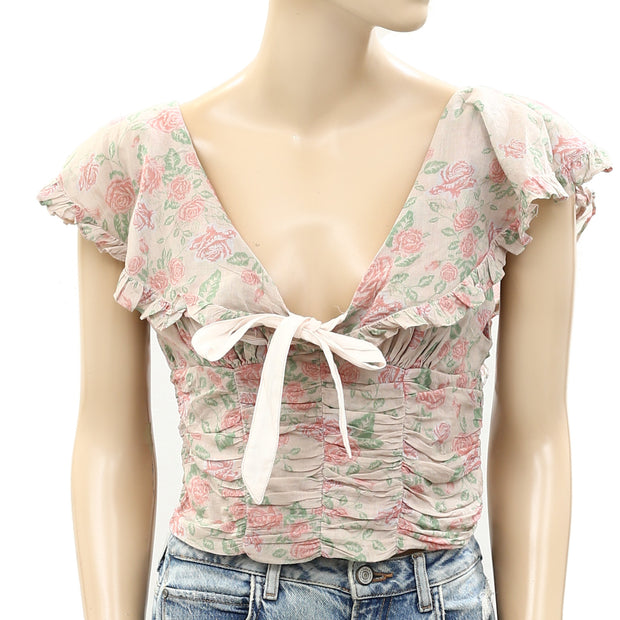 Free People Nala Printed Cropped Top