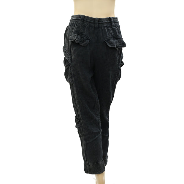 Free People Cargo Solid High Waisted Pants XS