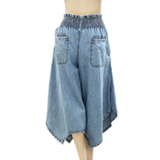 Free People Denim Smocked Capri Pants S