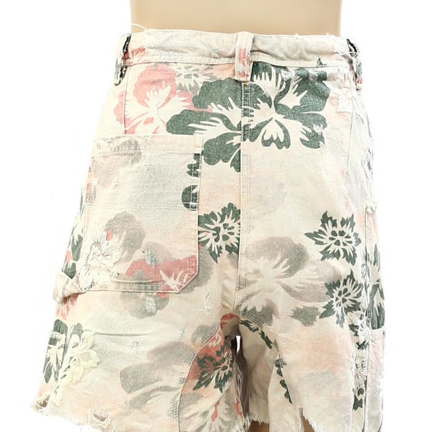 Pilcro Anthropologie Floral Print Embroidered Shorts XS