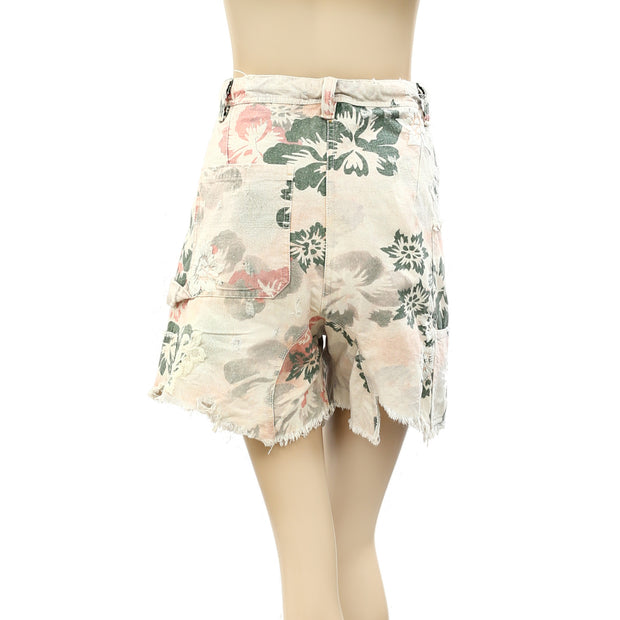 Pilcro Anthropologie Floral Print Embroidered Shorts XS