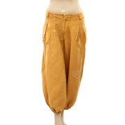 By Anthropologie Embroidered Parachute Pants L