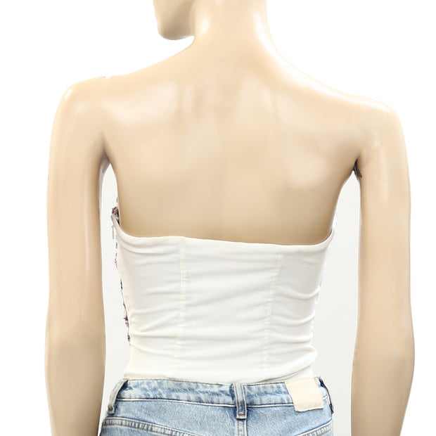 Intimately Free People Floral Sequin Tube Bodysuit Top S