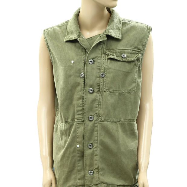 Free People Buttondown Floral Embroidered jacket Vest Top