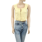 Free People Mabel Tank Buttondown Cropped Blouse Top