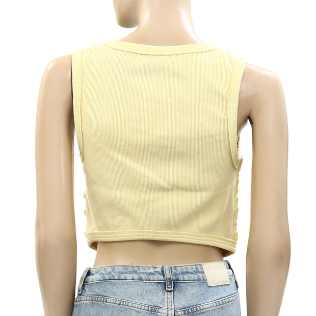 Free People Mabel Tank Buttondown Cropped Blouse Top