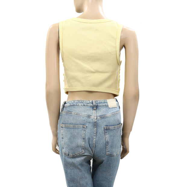 Free People Mabel Tank Buttondown Cropped Blouse Top