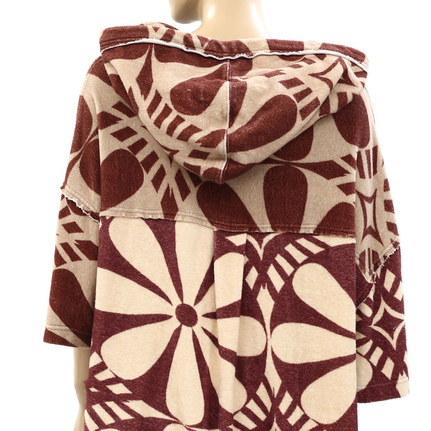 Free People We The Free Terry Cardi Hoodie Pullover Top L