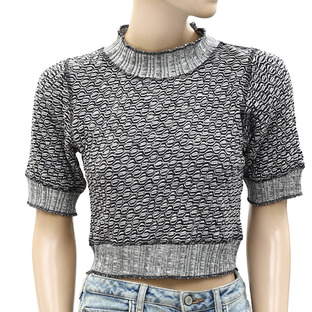 Free People Printed Cropped Tee Top S