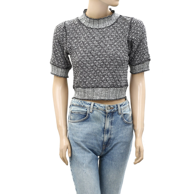 Free People Printed Cropped Tee Top S