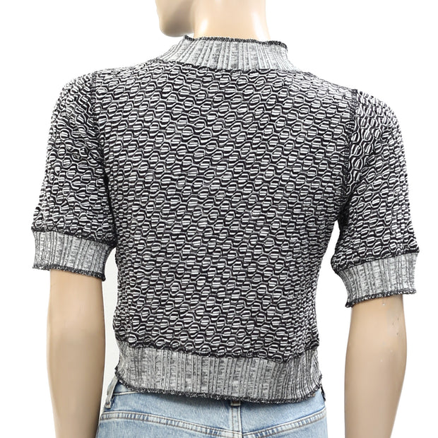 Free People Printed Cropped Tee Top S