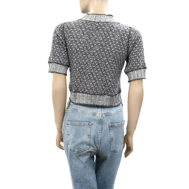 Free People Printed Cropped Tee Top S