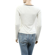 Pilcro Anthropologie Long-Sleeve Layered Ribbed Tee Blouse Top
