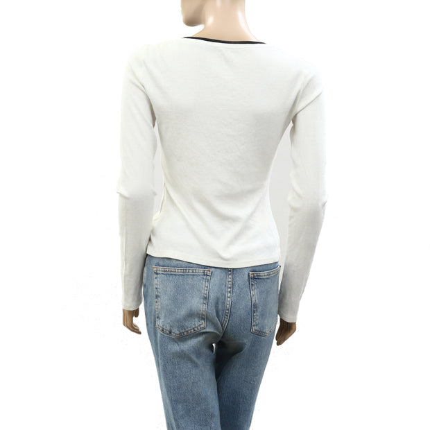 Pilcro Anthropologie Long-Sleeve Layered Ribbed Tee Blouse Top