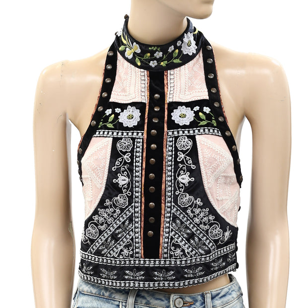 Free People Wildest Dreams Halter Blouse Top S