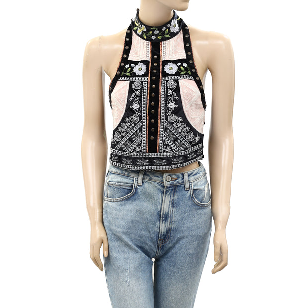 Free People Wildest Dreams Halter Blouse Top S