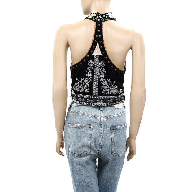 Free People Wildest Dreams Halter Blouse Top S