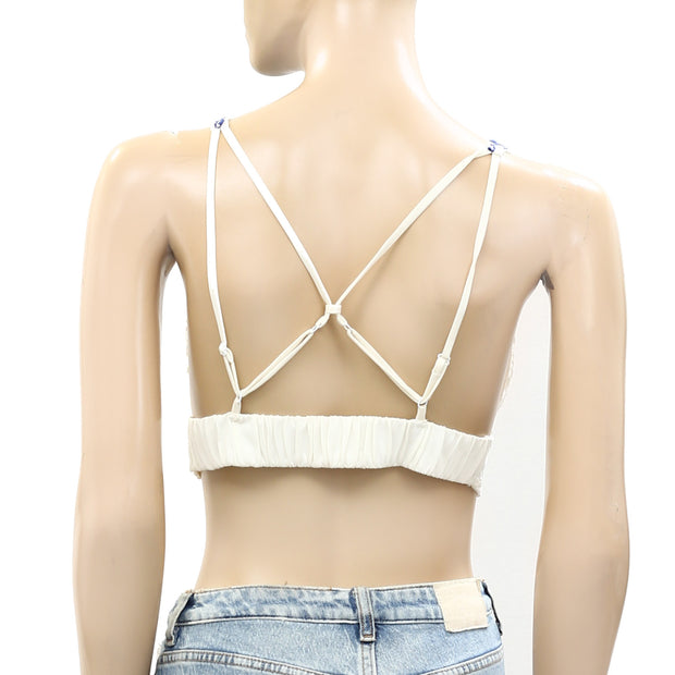 Free People Floral Crochet Lace Cropped Bralette Blouse Top