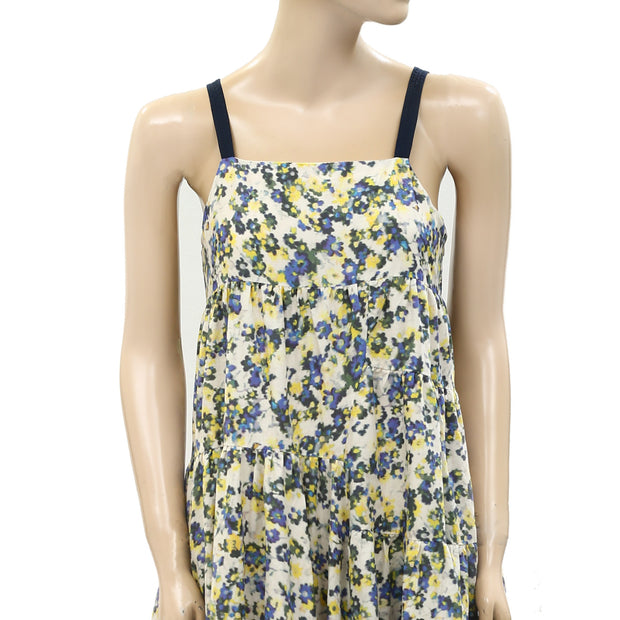 Merlette Floral Printed Ruffle Midi Dress XS