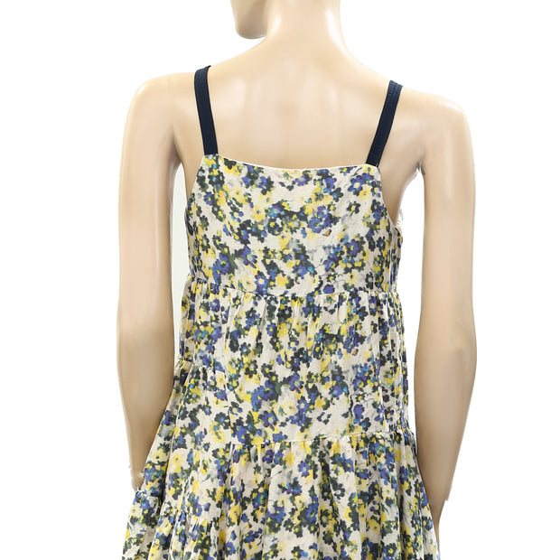 Merlette Floral Printed Ruffle Midi Dress XS