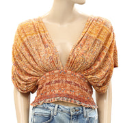 Free People Next Vacation Blouse Cropped Top S