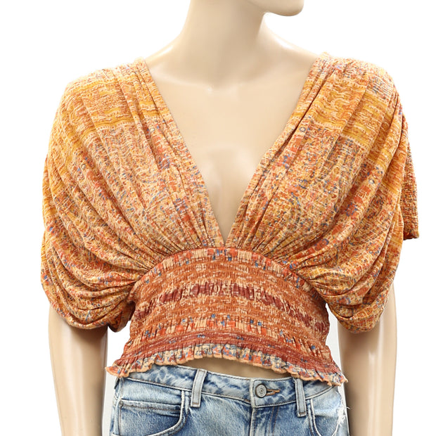 Free People Next Vacation Blouse Cropped Top S