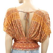 Free People Next Vacation Blouse Cropped Top S