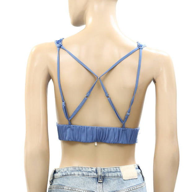Free People Floral Crochet Lace Cropped Bralette Blouse Top