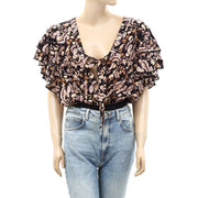 Intimately Free People Call Me Later Printed Bodysuit Top S