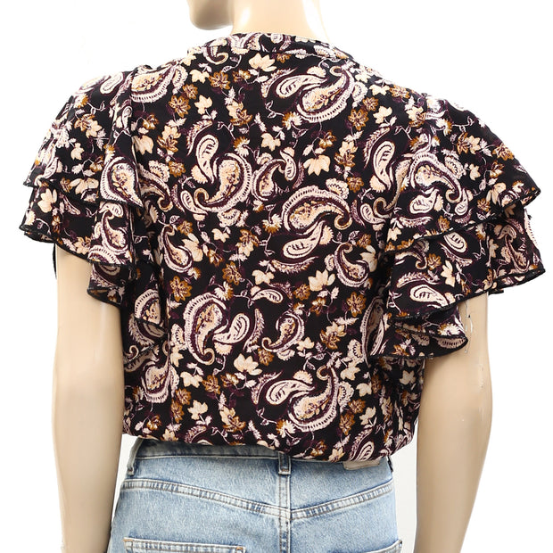 Intimately Free People Call Me Later Printed Bodysuit Top S