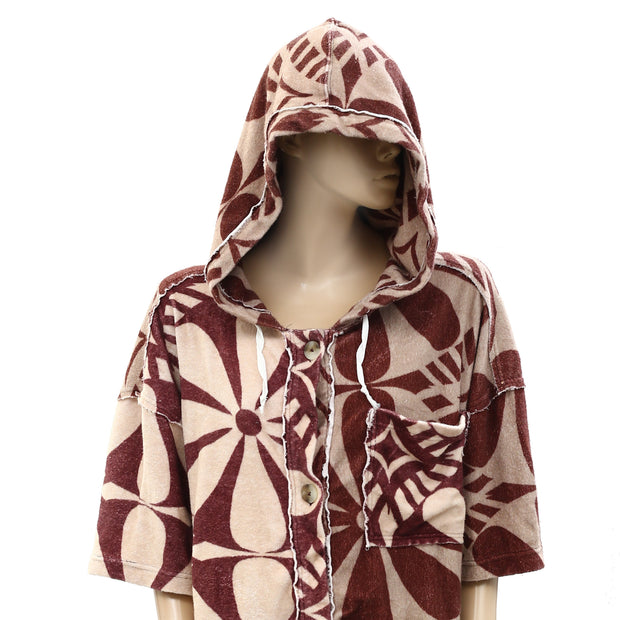 Free People We The Free Terry Cardi Hoodie Pullover Top L
