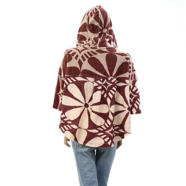 Free People We The Free Terry Cardi Hoodie Pullover Top L