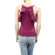 Maeve Anthropologie Ruffled Rib Halter Tank Blouse Top S